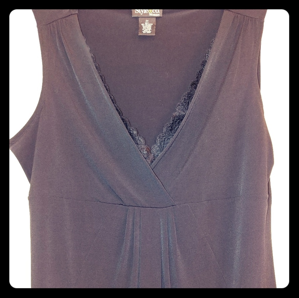 Style & Co shell top with lace trim